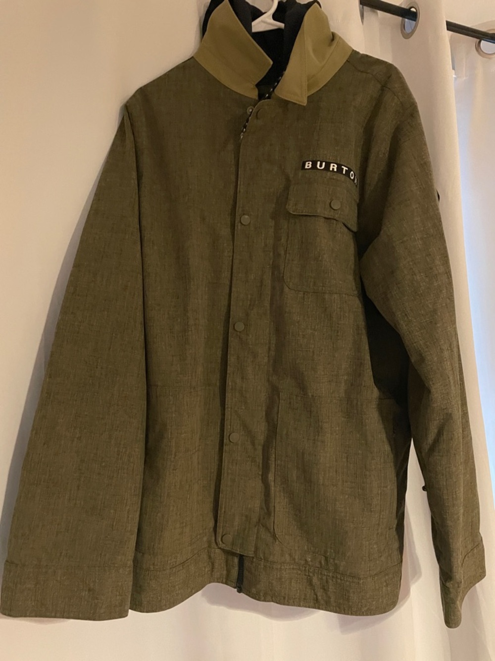 Burton Olive Green Ski Jacket with Contrast Collar